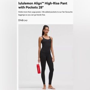 LULULEMON Black High-Rise Pants with pockets!